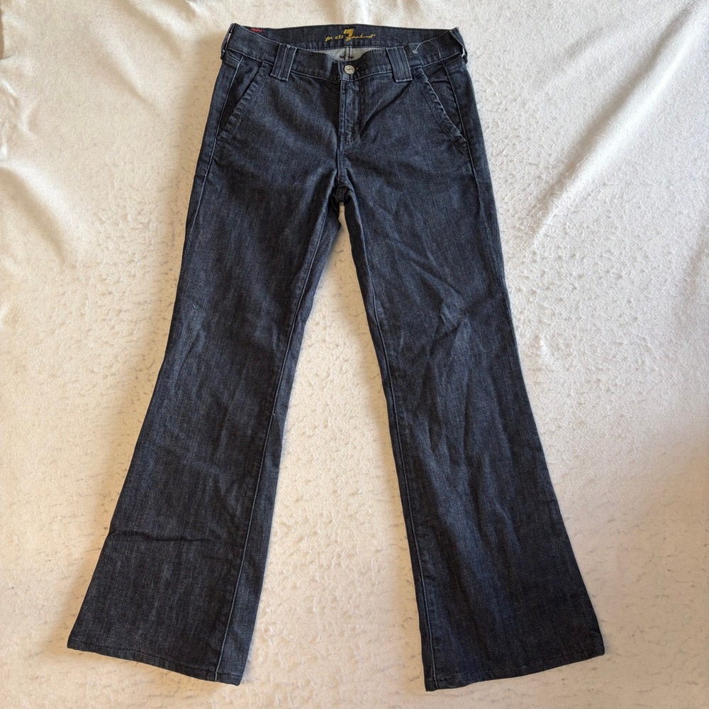 7 For All Mankind Dojo Jeans Womens 26 Dark Wash Flare Leg Trouser Pockets